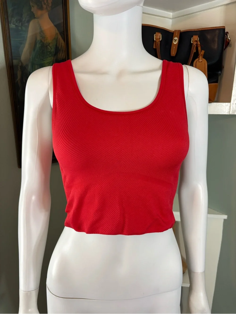 Red-Orange Crop Top Sports Bra Medium M